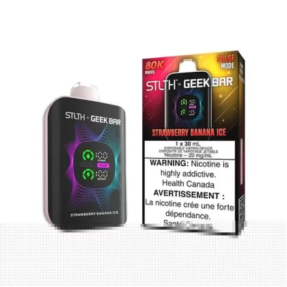 STLTH X GEEK BAR DISPOSABLE – 80k PUFFS – Strawberry Banana Ice