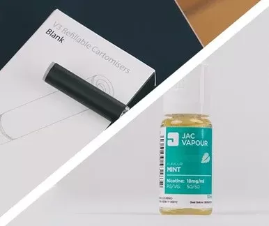 Blank Cartomisers + 10ml Mint E-liquid
