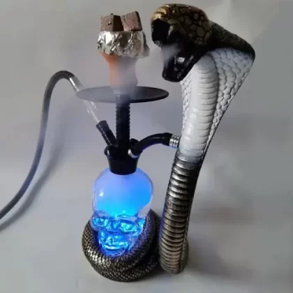 Arabian Cobra Snake Shisha Hookah with LED Lamp Skeleton Head Pot Smoking Party Set for Water Smoking ( Worldwide)