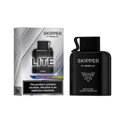 Skipper Powerplay Lite – Blue Razz Grape Lemon Ice Disposable Pod (16000 Puff) (20Mg)