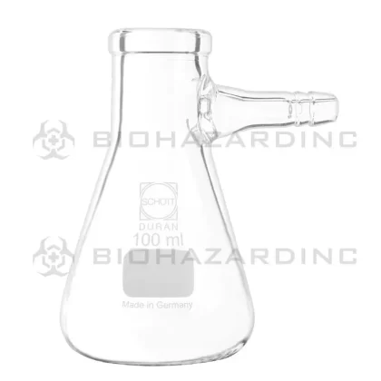 Schott DURAN® | Filtering Flask – Erlenmeyer Shape w/ Glass Hose | 100mL