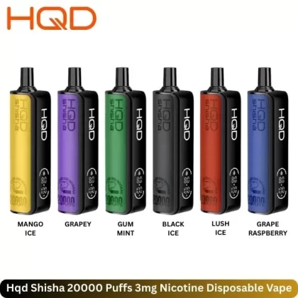 Hqd Shisha 20000 Puffs 3mg Nicotine Disposable Vape