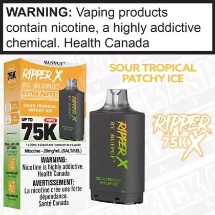 Sour Tropical Patchy Ice RIPPER X 75K 20mL POD
