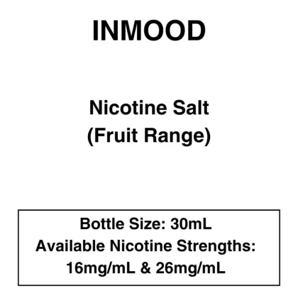 Inmood Premium E-Liquid – Fruit Range – Nic Salt – 30mL