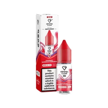 Crystal Clear Bar Salt Strawberry Watermelon Bubblegum E Liquid 10ml - Nicotine Strength#20mg>10mg