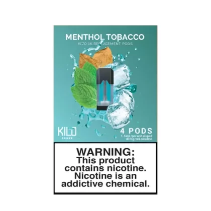 Menthol Tobacco – Pack of 4 Pods by Kilo 1K