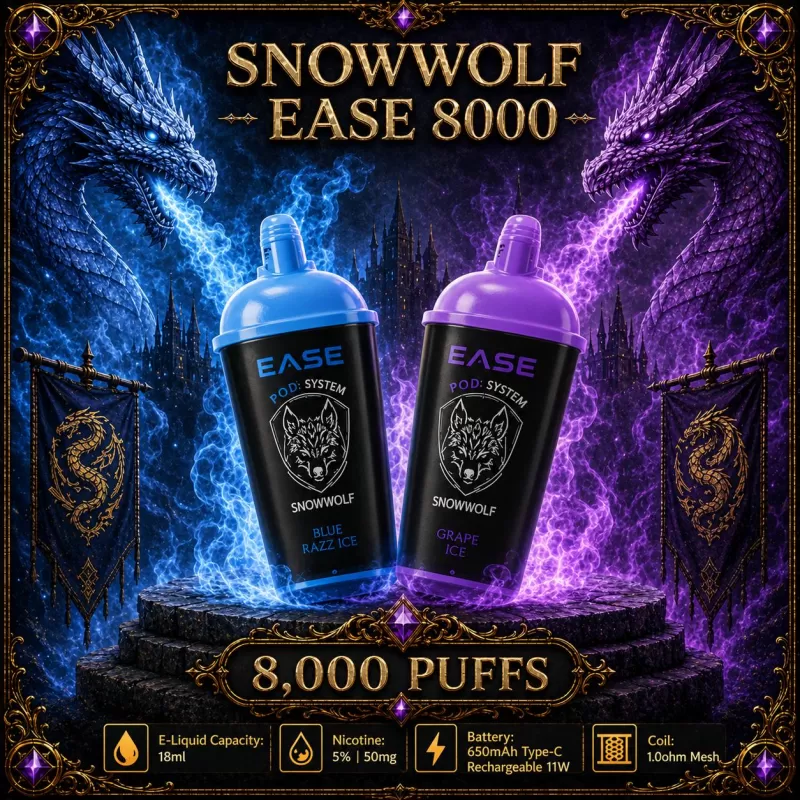 Snowwolf Ease 8000 - Peach Mango Watermelon / 5% - Vapeciga